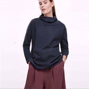 COS Navy Cowl Neck Sweater